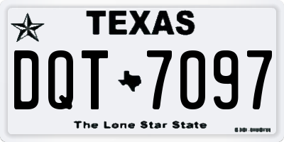 TX license plate DQT7097