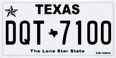TX license plate DQT7100