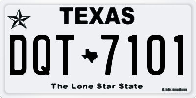 TX license plate DQT7101