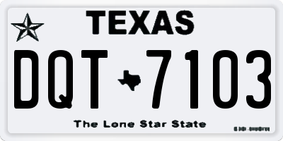 TX license plate DQT7103