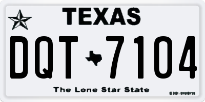 TX license plate DQT7104
