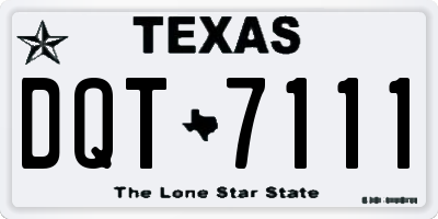 TX license plate DQT7111
