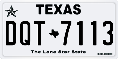TX license plate DQT7113