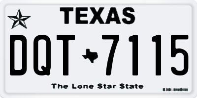 TX license plate DQT7115