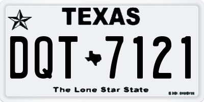 TX license plate DQT7121