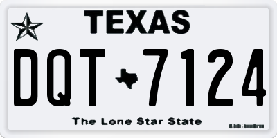 TX license plate DQT7124
