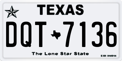 TX license plate DQT7136