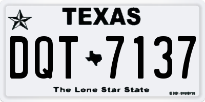 TX license plate DQT7137