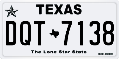 TX license plate DQT7138