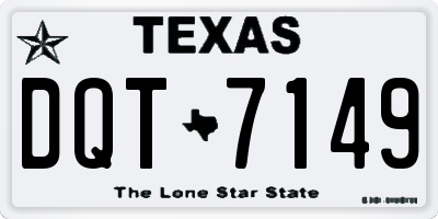 TX license plate DQT7149