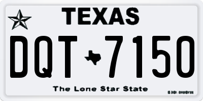 TX license plate DQT7150
