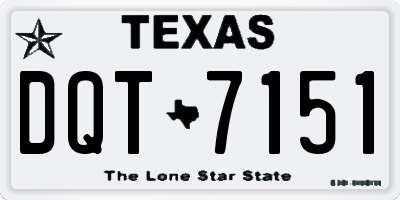 TX license plate DQT7151