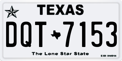 TX license plate DQT7153