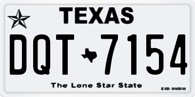 TX license plate DQT7154