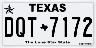 TX license plate DQT7172