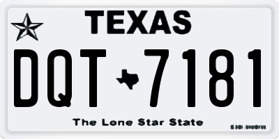 TX license plate DQT7181
