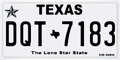 TX license plate DQT7183