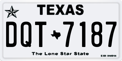 TX license plate DQT7187