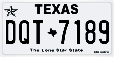 TX license plate DQT7189