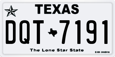 TX license plate DQT7191
