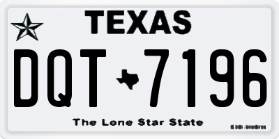 TX license plate DQT7196