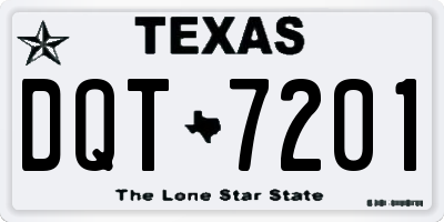 TX license plate DQT7201