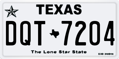 TX license plate DQT7204