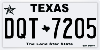 TX license plate DQT7205
