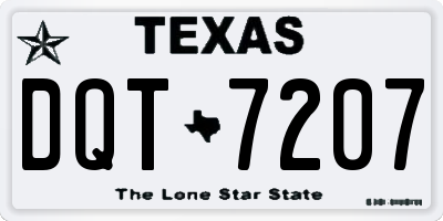 TX license plate DQT7207