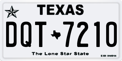 TX license plate DQT7210