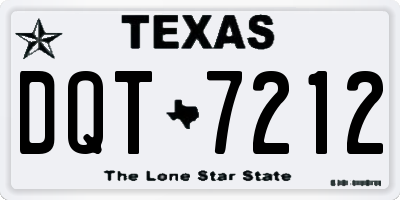 TX license plate DQT7212