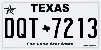 TX license plate DQT7213