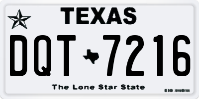 TX license plate DQT7216