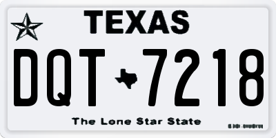 TX license plate DQT7218