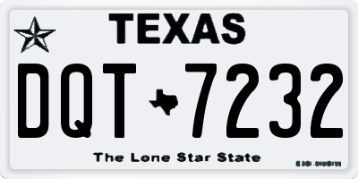 TX license plate DQT7232