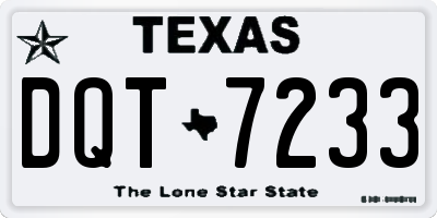 TX license plate DQT7233