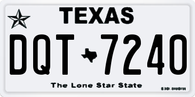 TX license plate DQT7240