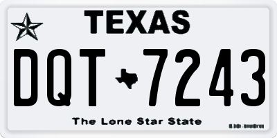 TX license plate DQT7243