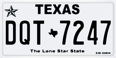 TX license plate DQT7247