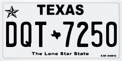 TX license plate DQT7250