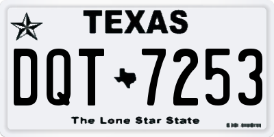 TX license plate DQT7253