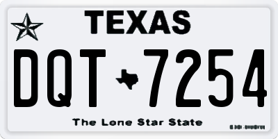 TX license plate DQT7254