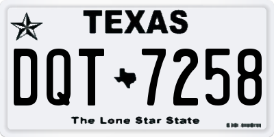 TX license plate DQT7258