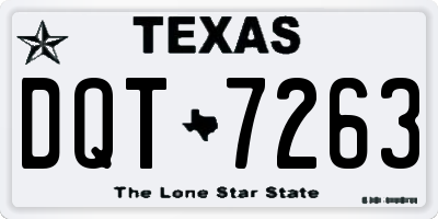 TX license plate DQT7263