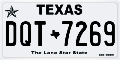 TX license plate DQT7269