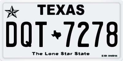 TX license plate DQT7278