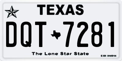 TX license plate DQT7281