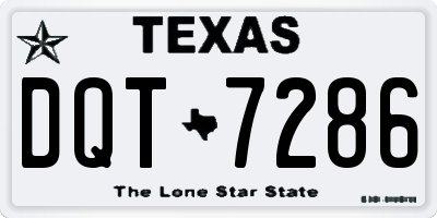 TX license plate DQT7286