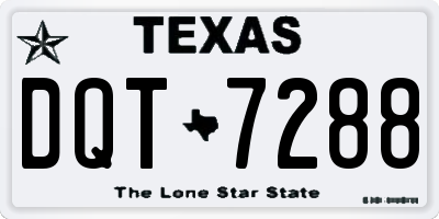 TX license plate DQT7288