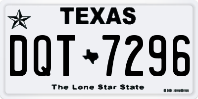 TX license plate DQT7296